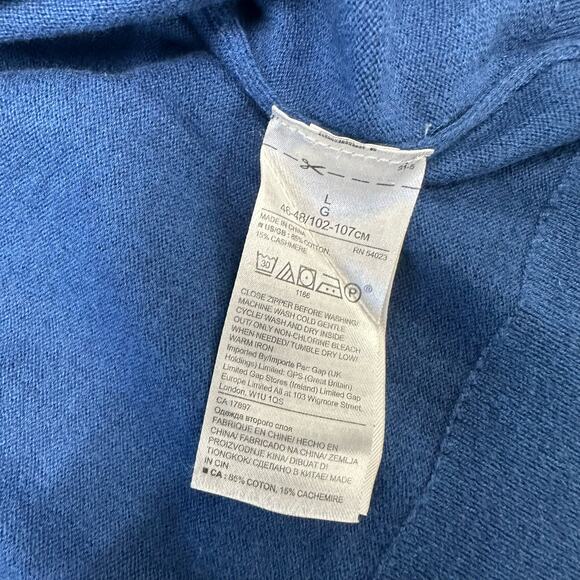 Banana Republic Blue Black Mens L Cotton Cashmere Blend 1/4 Zip Pullover Sweater - Picture 5 of 11